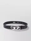 Diesel Leather Belt With Adjustable Length And Silver Buckle In Multicolor