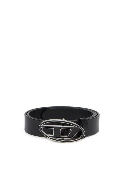 DIESEL LEATHER BELT WITH ENAMELLED BUCKLE