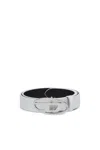 Diesel White Logo-plaque Leather Belt In White