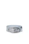 Diesel Leather Belt With Logo In Grey