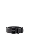 Diesel Leather Belt With Oval D Logo In Black