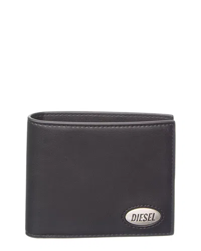 Diesel Leather Bifold Wallet In Black