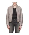 Diesel Leather Biker Jacket In Gray