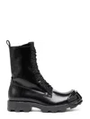 Diesel Leather Boots With Oval D Rein-forced Toe