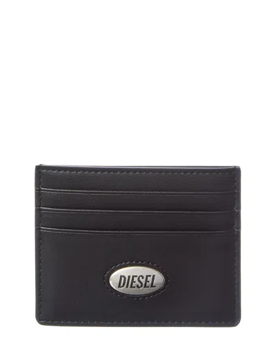 Diesel Leather Card Holder In Black