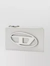 Diesel Leather Card Holder Metallic Logo In White