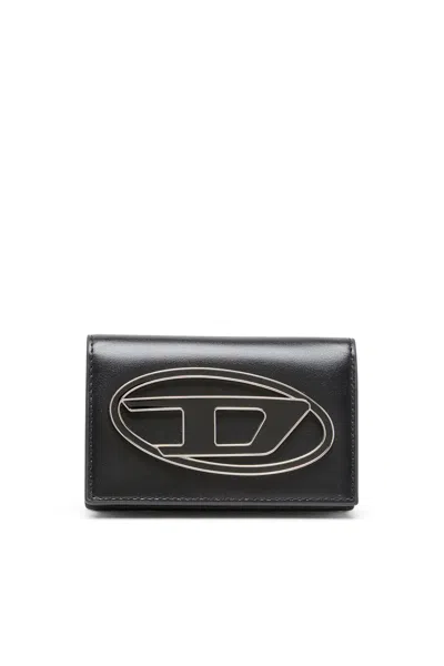 Diesel Leather Card Holder With Enamelled Oval D