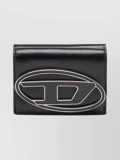 Diesel Leather Cardholder In Grey