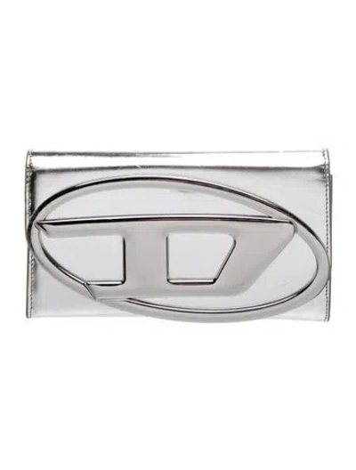 Pre-owned Diesel Leather Clutch In Metallic/silver