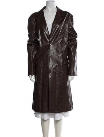 Pre-owned Diesel Leather Coat In Brown