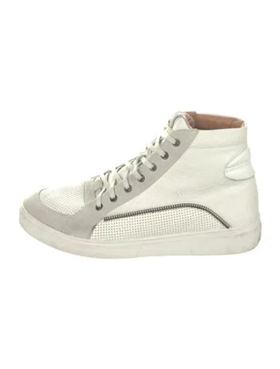 Pre-owned Diesel Leather Colorblock Pattern Sneakers In White