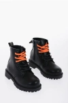 Diesel Leather Combat Boots With Side Zip