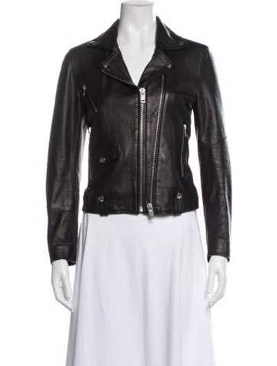 Pre-owned Diesel Leather Denim Jacket In Brown