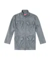 Diesel L-wen Leather Jacket In Gray
