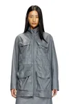 Diesel Leather Field Jacket In Grey