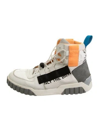Pre-owned Diesel Leather Graphic Print Sneakers In Multicolor