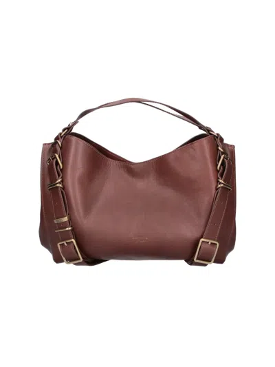 Diesel Leather Hobo Shoulder Bag In Brown
