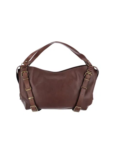 Diesel Leather Hobo Shoulder Bag In Brown