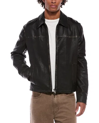 Diesel Leather Jacket In Black
