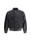 Diesel L-nyn Bomber Jacket In Black