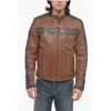 Diesel Leather L-muse Padded Jacket With Vintage Effect