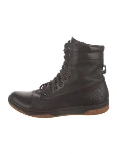 Pre-owned Diesel Leather Lace-up Boots In Brown