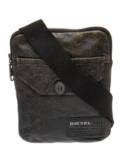 Pre-owned Diesel Leather Messenger Bag In Black