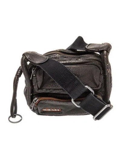 Pre-owned Diesel Leather Messenger Bag In Black
