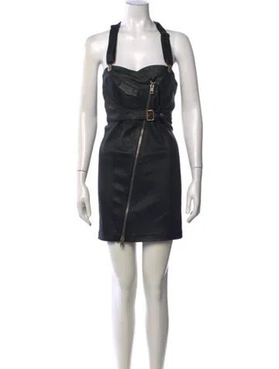 Pre-owned Diesel Leather Mini Dress In Black