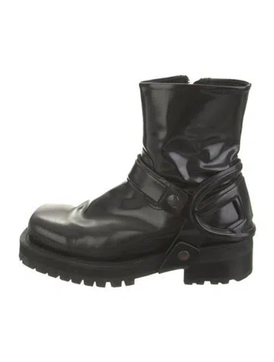 Pre-owned Diesel Leather Moto Boots In Black