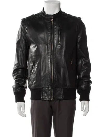 Pre-owned Diesel Leather Moto Jacket In Black