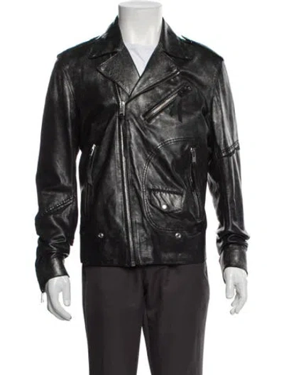 Pre-owned Diesel Leather Moto Jacket In Black