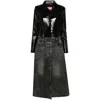 Diesel Hybrid Coat In Denim And Leather In Black