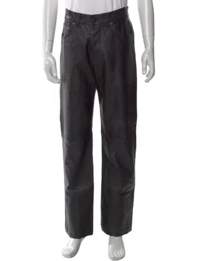 Pre-owned Diesel Leather Pants In Black