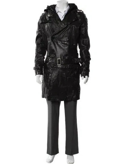 Pre-owned Diesel Leather Parka In Black