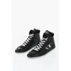 Diesel Leather S-leroji High-top Sneakers With Faded Sole In Black