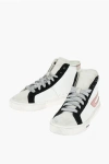 DIESEL LEATHER S-MYDORI ML HIGH TOP SNEAKERS WITH SUEDE DETAILS