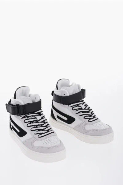 Diesel Leather S-ukiyo High Top Sneakers With Suede Details