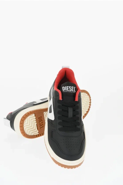 Diesel Leather S-ukiyo V2 Low Top Sneakers With Contrasting Sole