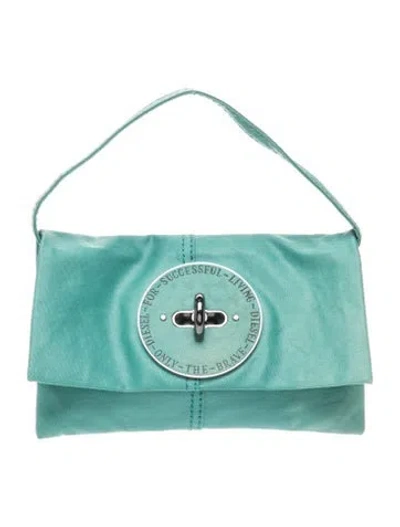 Pre-owned Diesel Leather Shoulder Bag In Blue