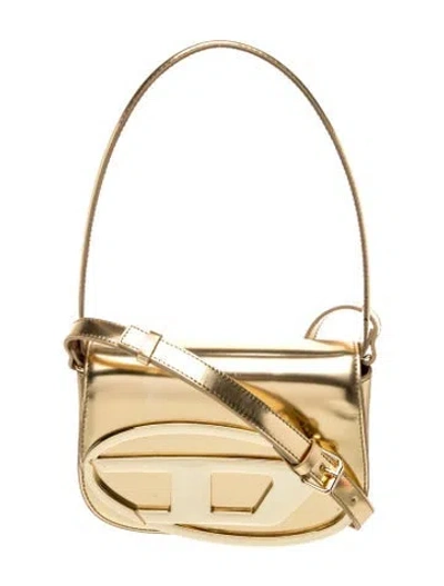 Pre-owned Diesel Leather Shoulder Bag In Gold