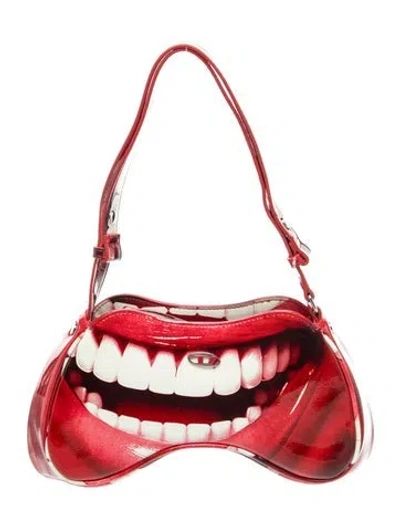 Pre-owned Diesel Leather Shoulder Bag Medium W/ Tags In Red