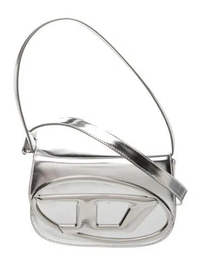 Pre-owned Diesel Leather Shoulder Bag In Metallic/silver