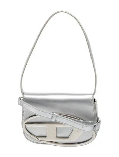 Pre-owned Diesel Leather Shoulder Bag In Metallic/silver