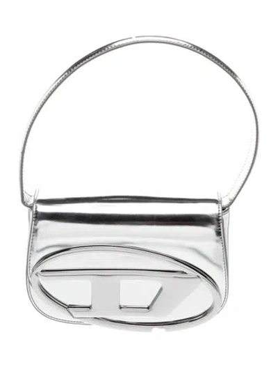 Pre-owned Diesel Leather Shoulder Bag In Metallic/silver