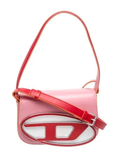 Pre-owned Diesel Leather Shoulder Bag In Orange/pink/red