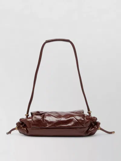Diesel Leather Shoulder Bag Scrunch Flap Hardware