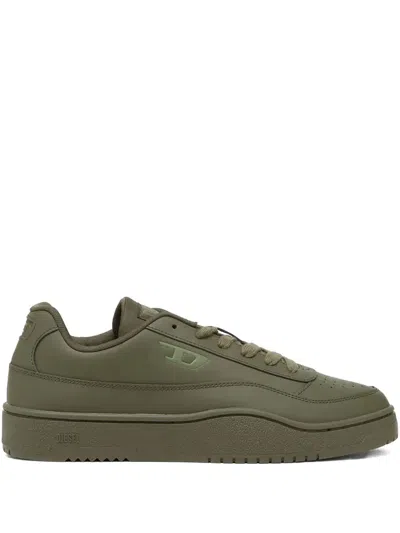 Diesel Leather Sneakers In Green
