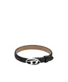 Diesel Leather Stackable Bracelet In Black