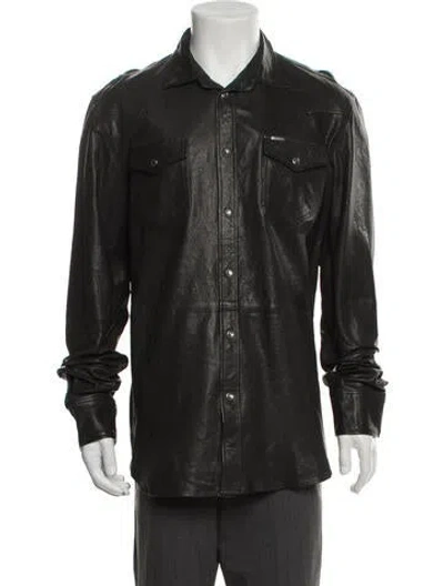 Pre-owned Diesel Leather Utility Jacket In Black